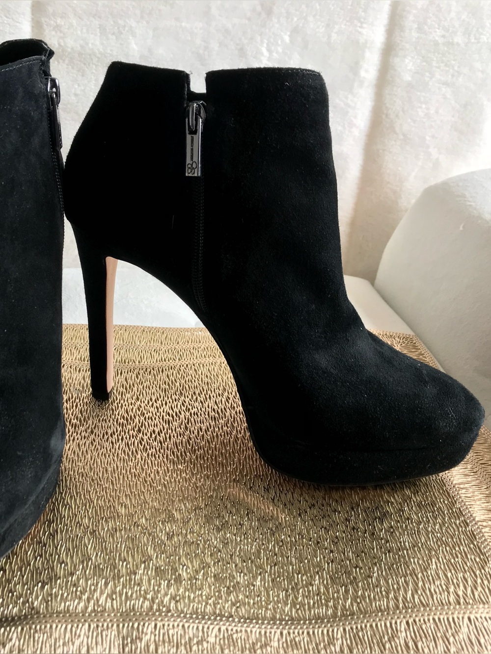 Jessica Simpson Black Suede High Heel Ankle Booties
